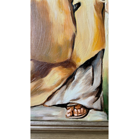  Obraz ręcznie malowany Jezus Chrystus i Samarytanka Henryk Siemiradzki 80x120 cm rama D4070sdr