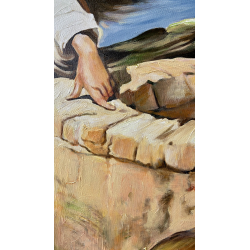  Obraz ręcznie malowany Jezus Chrystus i Samarytanka Henryk Siemiradzki 80x120 cm rama D4070sdr