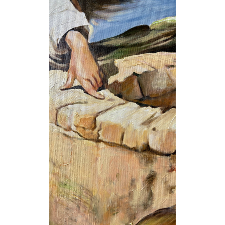  Obraz ręcznie malowany Jezus Chrystus i Samarytanka Henryk Siemiradzki 80x120 cm rama D4070sdr