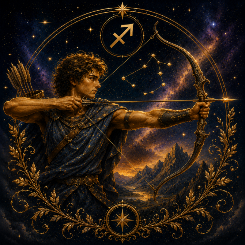  Obraz ręcznie malowany na płótnie Znak Zodiaku Strzelec