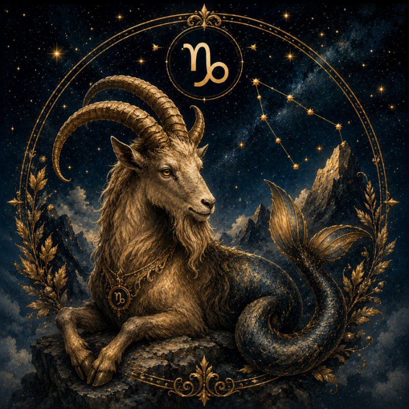  Obraz ręcznie malowany na płótnie Znak Zodiaku Koziorożec