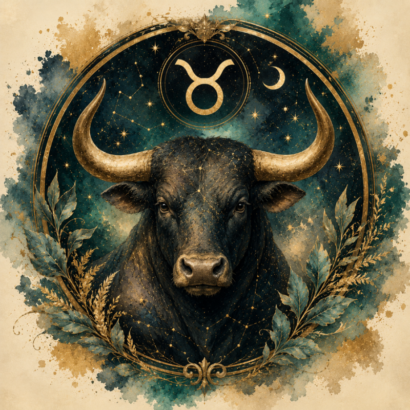  Obraz ręcznie malowany na płótnie Znak Zodiaku Byk