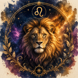  Obraz ręcznie malowany na płótnie Znak Zodiaku Lew