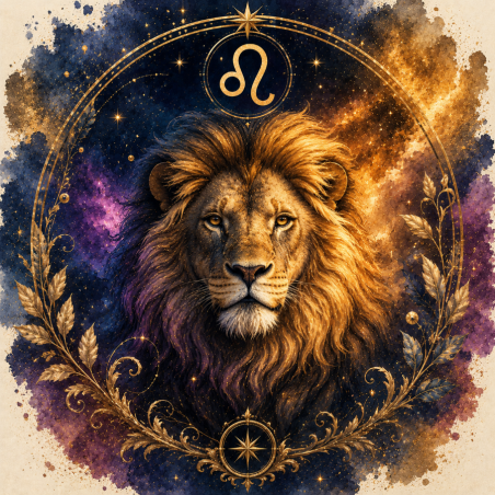  Obraz ręcznie malowany na płótnie Znak Zodiaku Lew