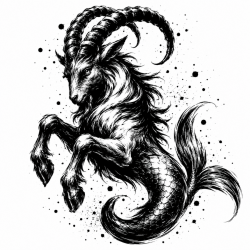  Obraz ręcznie malowany na płótnie Znak Zodiaku Koziorożec