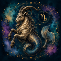  Obraz ręcznie malowany na płótnie Znak Zodiaku Koziorożec