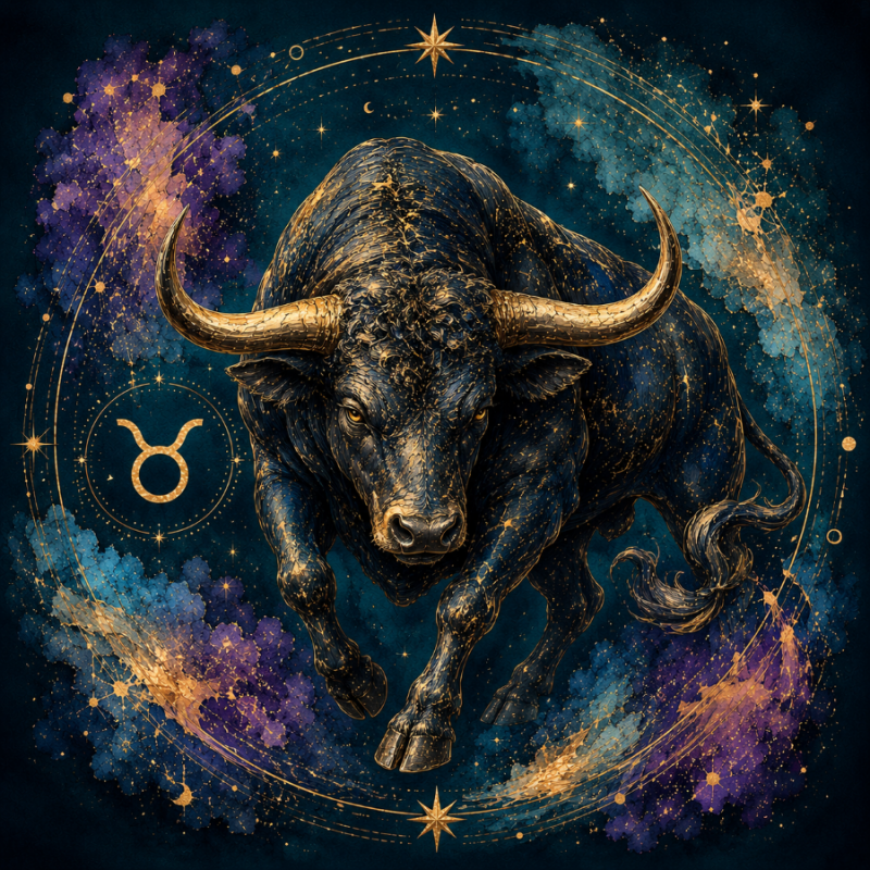  Obraz ręcznie malowany na płótnie Znak Zodiaku Byk