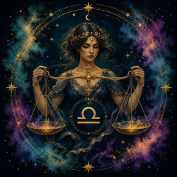  Obraz ręcznie malowany na płótnie Znak Zodiaku Waga