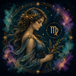 Obraz ręcznie malowany na płótnie Znak Zodiaku Panna