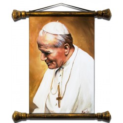  Obraz Jana Pawła II papieża 54x82 cm obraz olejny na płótnie w złotej ramie