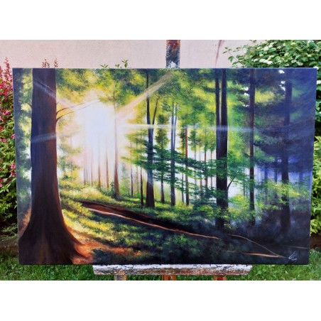  Krajobraz lasu ręcznie malowany 60x90cm