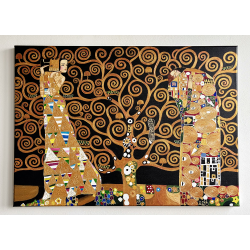  Obraz malowany Gustav Klimt Drzewo Życia złote czarne tło