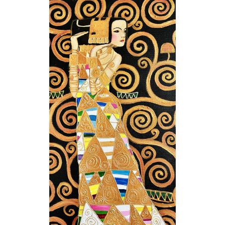  Obraz ręcznie malowany Gustav Klimt Drzewo życia 130x100cmx3 Tryptyk