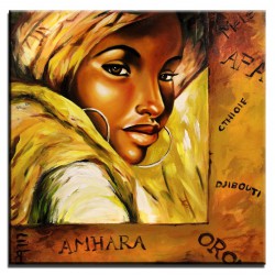  Obraz olejny ręcznie malowany 60x60cm Milcząca kobieta