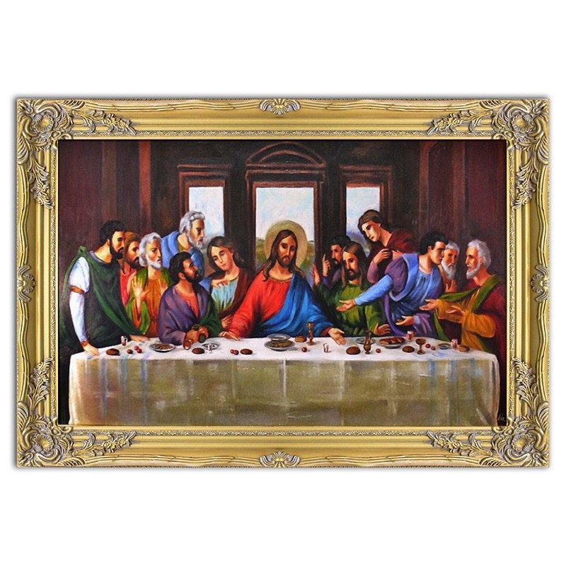  Obraz Ostatniej Wieczerzy 78x108cm obraz ręcznie malowany na płótnie
