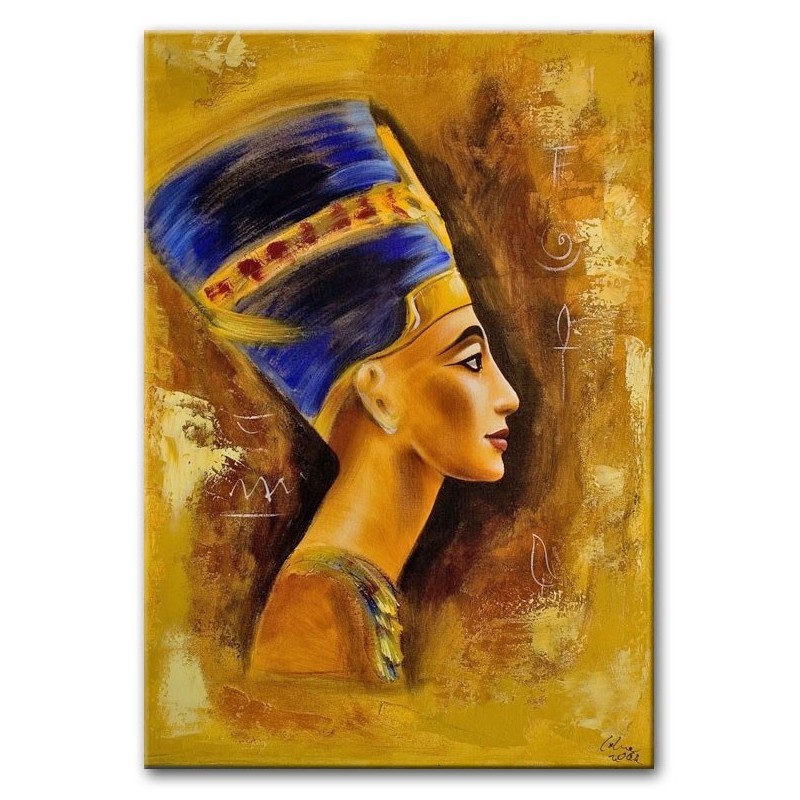  Obraz olejny ręcznie malowany 50x70cm Popiersie na żółtymtle