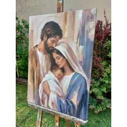  Obraz ręcznie malowany na płótnie Święta Rodzina