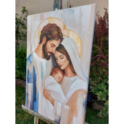  Obraz ręcznie malowany na płótnie Święta Rodzina