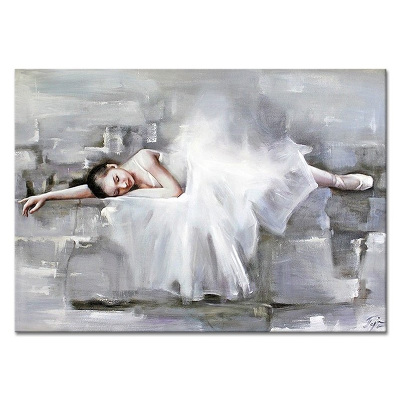  Obraz Baletnica w tańcu 50x70cm obraz malowany na płótnie niebieski