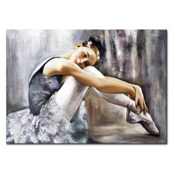  Obraz Baletnica 50x70cm obraz malowany na płótnie niebieski