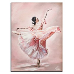  Obraz Baletnica w tańcu 50x70cm obraz malowany na płótnie różowy