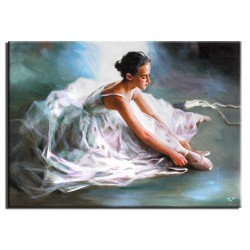  Obraz Baletnica w białej sukni 50x70cm obraz malowany na płótnie w ramie