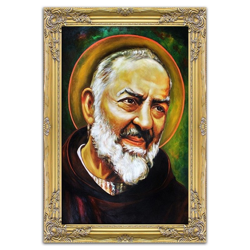  Obraz olejny ręcznie malowany religijny 75x105cm ojciec Pio