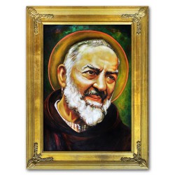  Obraz olejny ręcznie malowany religijny 75x105cm ojciec Pio
