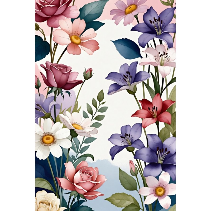  Obraz na płótnie Taniec barw natury Kwiaty polne