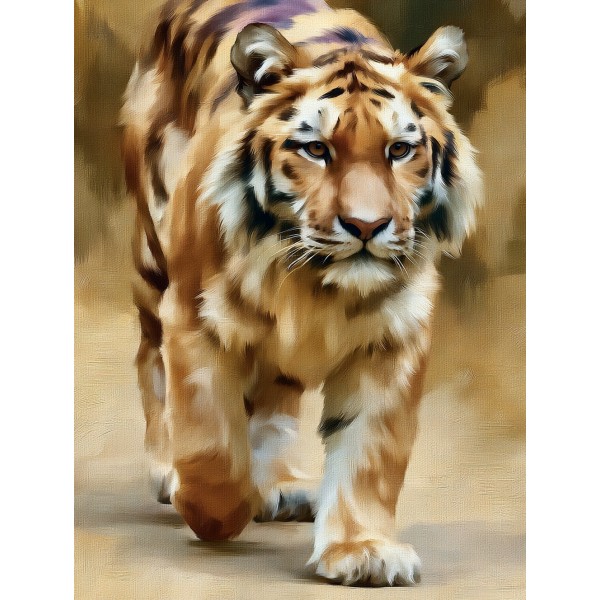  Obraz ręcznie malowany na płótnie Tygrys królewska harmonia