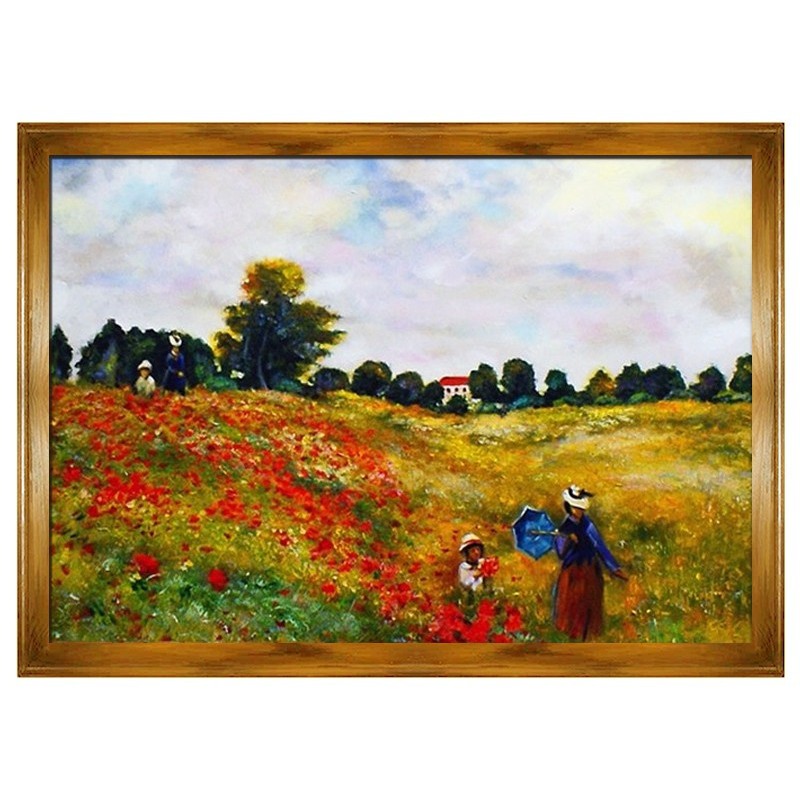  Obraz olejny ręcznie malowany Claude Monet Pole maków kopia 138x198cm