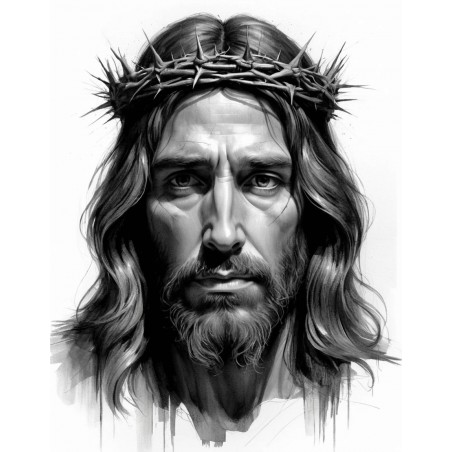  Obraz ręcznie malowany Jezus Chrystus w Koronie Cierniowej