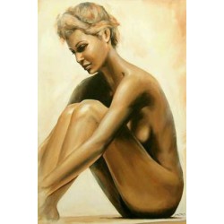  Obraz olejny ręcznie malowany na płótnie 60x90cm naga kobieta Akt