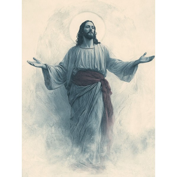 Obraz ręcznie malowany Jezus Chrystus Światło Nadziei