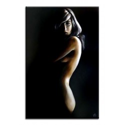  Obraz ręcznie malowany na płótnie 60x90cm naga kobieta w mroku