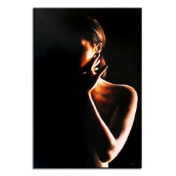  Obraz ręcznie malowany na płótnie 60x90cm kobieta w mroku