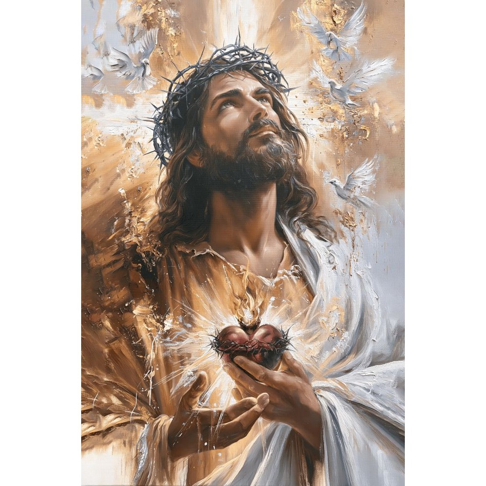  Obraz ręcznie malowany Najświętsze Serce Jezusa
