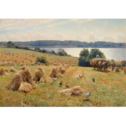  Obraz na płótnie 80x110cm Peder Mork Monsted Żniwa w pobliżu Tulstrup
