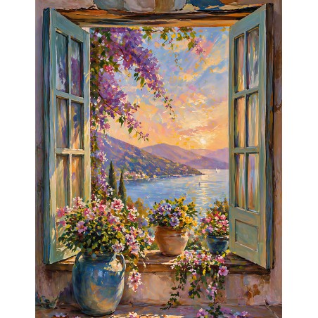  Obraz na płótnie Widok z okna na rzekę 70x90 cm