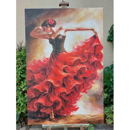 Obraz ręcznie malowany na płótnie Taniec w rytmie flamenco