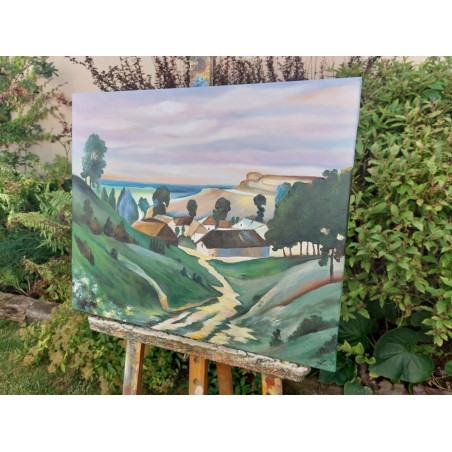  Obraz ręcznie malowany 50x60 Krajobraz Michalina Krzyżanowska Janowiec nad Wisłą