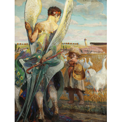  Obraz na płótnie 50x65 cm Jacek Malczewski Aniele pójdę za Tobą 1901