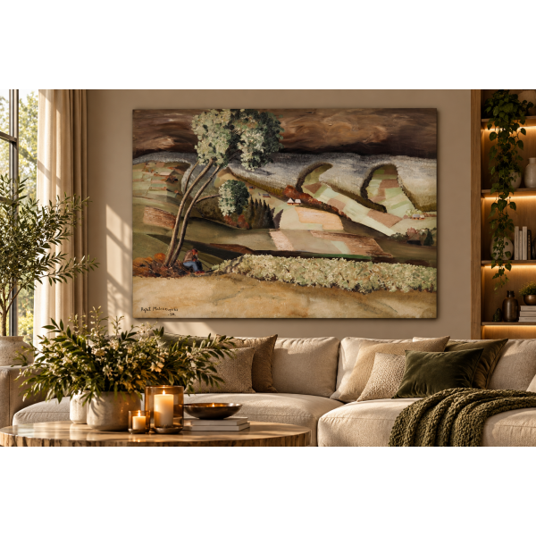  Obraz ręcznie malowany Rafał Malczewski Mężczyzna pod drzewem 80x100 cm