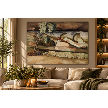  Obraz ręcznie malowany Rafał Malczewski Mężczyzna pod drzewem 80x100 cm