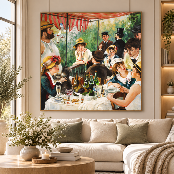 Obraz ręcznie malowany Pierre Auguste Renoir Śniadanie wioślarzy kopia 80x80cm