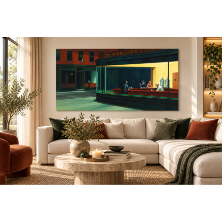  Obraz na płótnie Edward Hopper Nocne marki 50x90cm